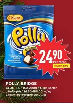 Willys CLOETTA Polly, bridge erbjuda