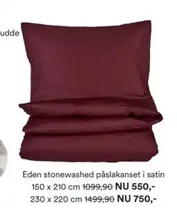 Hemtex Eden stonewashed påslakanset i satin erbjuda