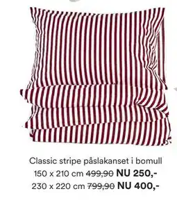 Hemtex Classic stripe påslakanset i bomull erbjuda