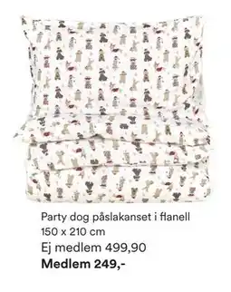 Hemtex Party dog påslakanset i flanell 150 x 210 cm erbjuda