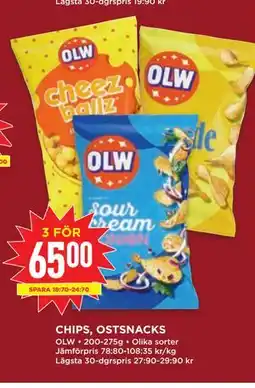 Willys CHIPS, OSTSNACKS erbjuda