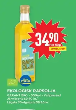 Willys EKOLOGISK RAPSOLJA erbjuda