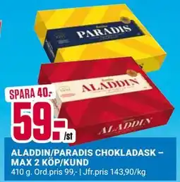 ÖoB ALADDIN/PARADIS CHOKLADASK – MAX 2 KÖP/KUND erbjuda
