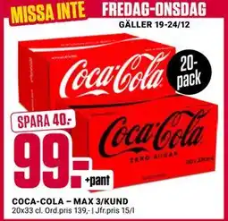 ÖoB COCA-COLA – MAX 3/KUND erbjuda