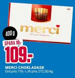 ÖoB MERCI CHOKLADASK erbjuda