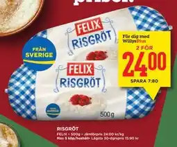 Willys Hemma RISGRÖT, Medlemspris erbjuda