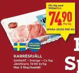 Willys Hemma KARRÉSPJÄLL, Medlemspris erbjuda