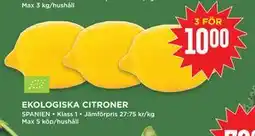Willys Hemma EKOLOGISKA CITRONER erbjuda
