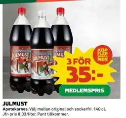Coop Daglivs JULMUST, Medlemspris erbjuda