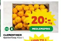 Coop Daglivs CLEMENTINER, Medlemspris erbjuda