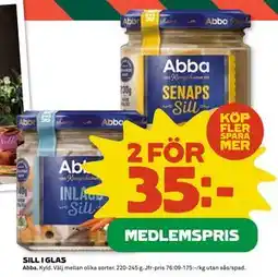 Coop Daglivs SILL I GLAS, Medlemspris erbjuda