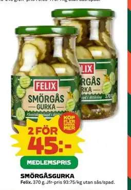 Coop Daglivs SMÖRGÅSGURKA, Medlemspris erbjuda