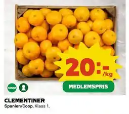 Coop Daglivs CLEMENTINER, Medlemspris erbjuda