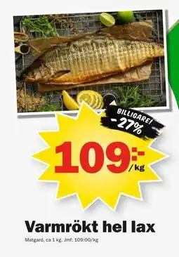 Pekås Varmrökt hel lax erbjuda