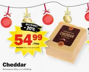 Cheddar, Medlemspris