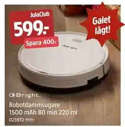 Jula Robotdammsugare 1500 mAh 80 min 220 ml, Medlemspris erbjuda