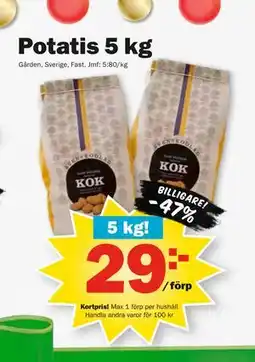 Pekås Potatis 5 kg, Medlemspris erbjuda