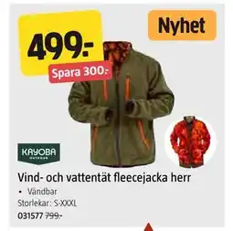 Jula Vind- och vattentät fleecejacka herr erbjuda