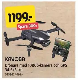 Jula Drönare med 1080p-kamera och GPS 34.5x5 cm erbjuda