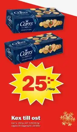 Pekås Kex till ost erbjuda