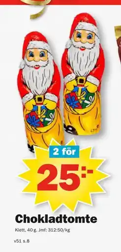 Pekås Chokladtomte erbjuda