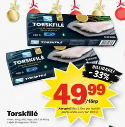 Pekås Torskfilé, Medlemspris erbjuda