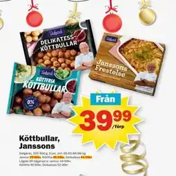 Pekås Köttbullar, Janssons erbjuda