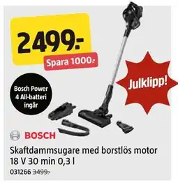 Jula Skaftdammsugare med borstlös motor 18 V 30 min 0,3 l erbjuda