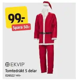 Jula Tomtedräkt 5 delar erbjuda