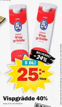 Pekås Vispgrädde 40% erbjuda