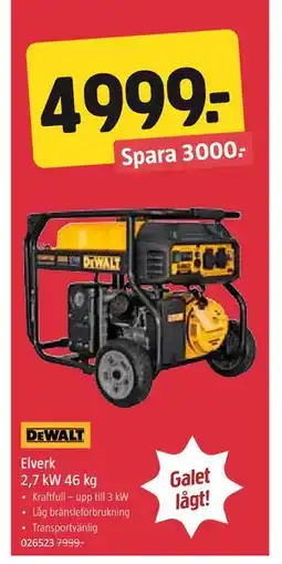 Jula Elverk 2,7 kW 46 kg erbjuda