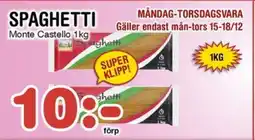 Nya Pulsen Monte Castello Spaghetti erbjuda
