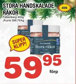 Nya Pulsen Falkenberg Stora handskalade räkor erbjuda