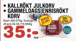 Nya Pulsen Scan Kallrökt julkorv • Gammeldags enrisrökt korv erbjuda