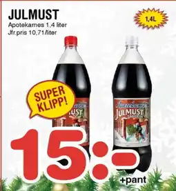 Nya Pulsen Apotekarnes Julmust erbjuda