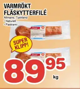 Nya Pulsen Allmans Varmrökt fläskytterfilé erbjuda