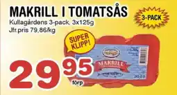 Nya Pulsen Kullagårdens Makrill i tomatsås erbjuda