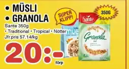 Nya Pulsen Sante Müsli • granola erbjuda