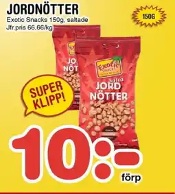 Nya Pulsen Exotic Snacks Jordnötter erbjuda