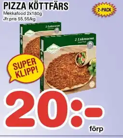 Nya Pulsen Mekkafood Pizza köttfärs erbjuda