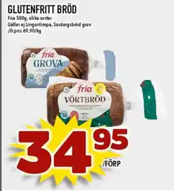 Nya Pulsen FRIA Glutenfritt bröd erbjuda