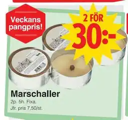 Matöppet Marschaller erbjuda