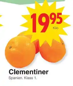 Matöppet Clementiner erbjuda