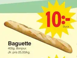Matöppet Baguette erbjuda