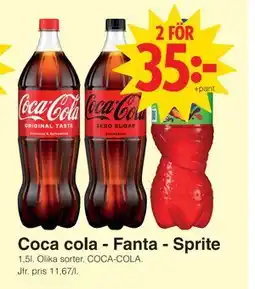 Matöppet Coca cola - Fanta - Sprite erbjuda