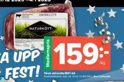 Coop Extra Färsk entrecôte/Biff i bit, Medlemspris erbjuda