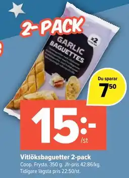Coop Extra Vitlöksbaguetter 2-pack erbjuda