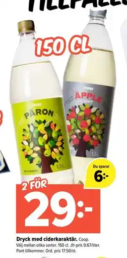 Coop Extra Dryck med ciderkaraktär erbjuda