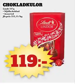 Bonum Matmarknad Lindt Chokladkulor erbjuda