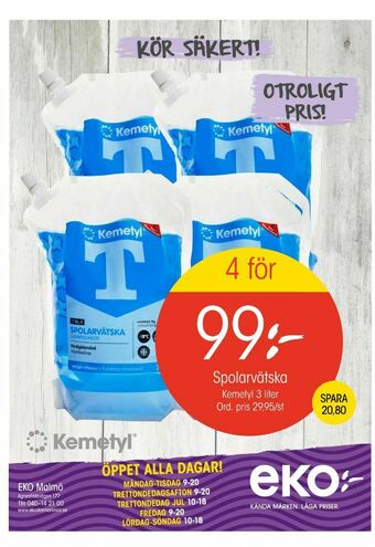 EKO Kemetyl Spolarvätska erbjuda